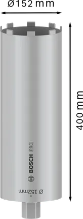 Bosch PRO kernboor droog 152x400 mm voor betonboringen.