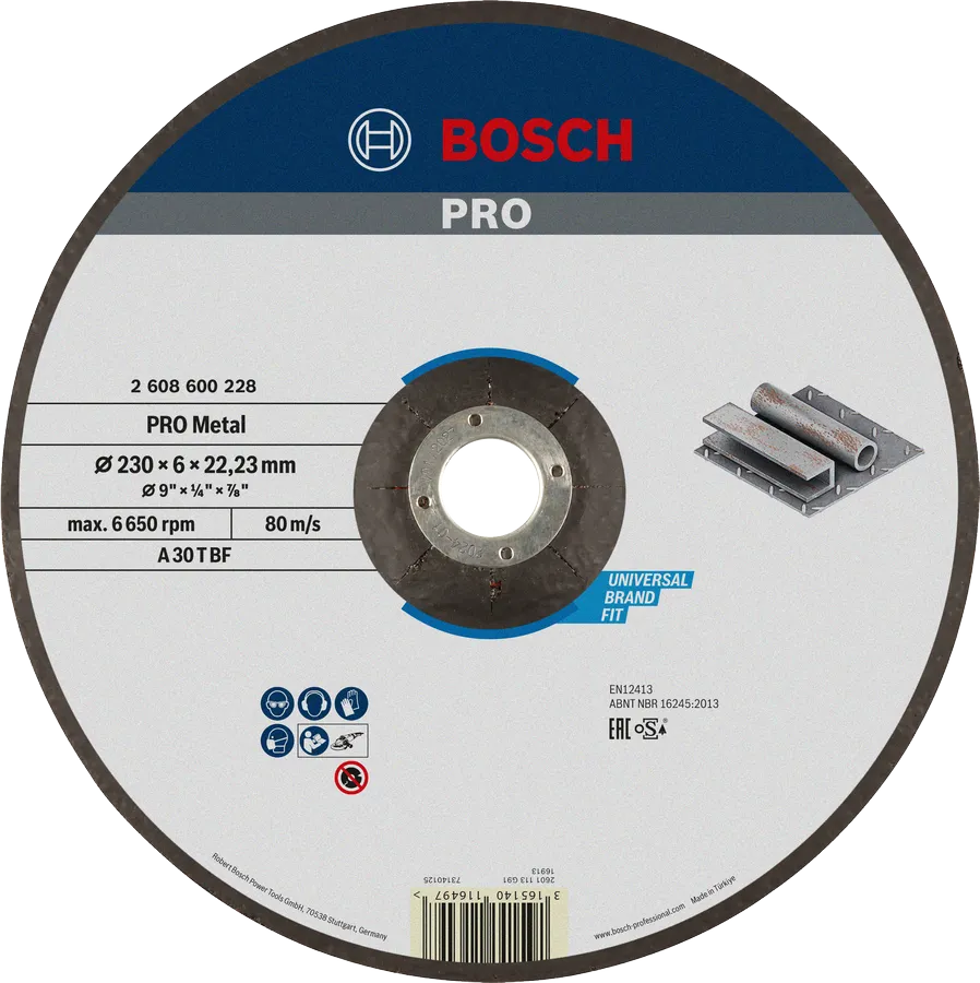 Bosch PRO metaalgebonden slijpschijf 230 mm.