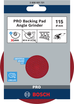 Bosch PRO steunschijf X-Lock 115 mm voor haakse slijper.