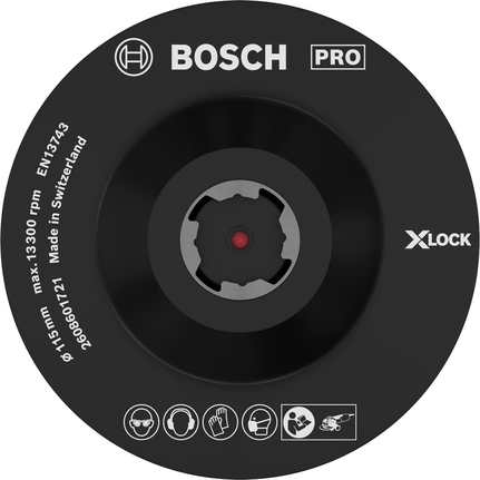 Bosch PRO steunplaat met X-Lock 115 mm klittenband.