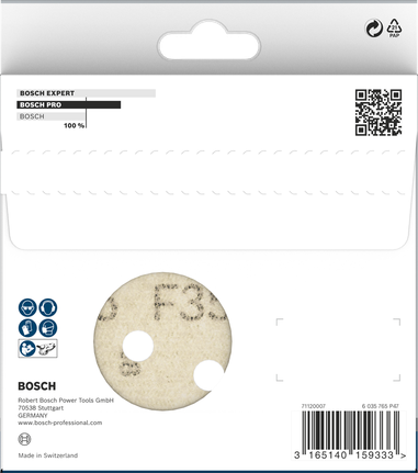 Bosch PRO F355 schuurschijf 125 mm G80 met 8 gaten.