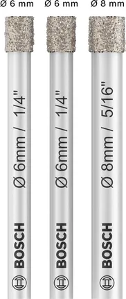 Bosch PRO Ceramic droogboorset 6 en 8 mm, 3-delig.