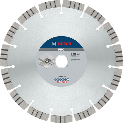 Bosch PRO Betondiamantschijf, 230 mm voor het doorslijpen.