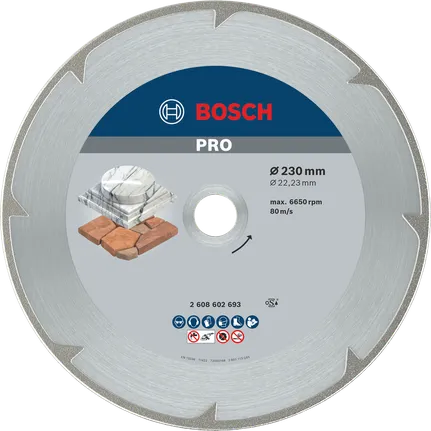 Bosch PRO Marmer Diamantschijf 230 mm voor het zagen van steen.