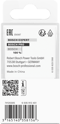 Bosch PRO Routerbit met R16 schacht en 8 mm diameter, verpakking.