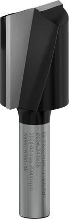 Bosch PRO freesbit met twee snijkanten en een diameter van 20 mm.