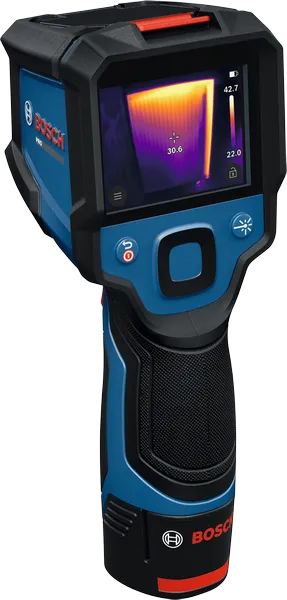 Bosch GTC 12V-450-13 warmtebeeldcamera met temperatuurweergave.