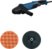 Bosch GPO 11-180 polijstmachine met pad en steunplaat.