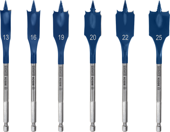Bosch EXPERT Self Cut Speed Spadeboorset, 6 maten.