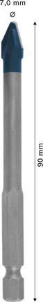 Bosch EXPERT HEX-9 Hardkeramische boor 7x90mm.