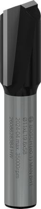 Bosch PRO freesbit met twee snijkanten en een diameter van 11 mm.