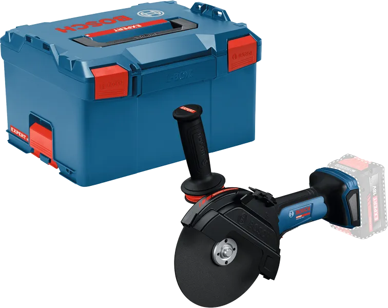 Bosch EXWS18V-180P accu haakse slijper met koffer.