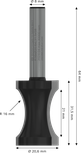Bosch PRO Routerbit Staff Bead R16 met 8 mm schacht.