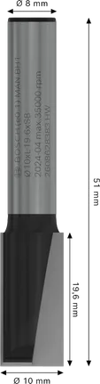 Bosch PRO freesbit met twee snijkanten en een diameter van 10 mm.
