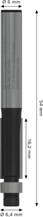 Bosch PRO Freesbit Onderlager Vlakke Afwerking 6 mm schacht.