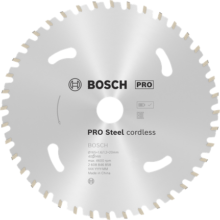 Bosch PRO stalen accucirkelzaagblad 165 mm.