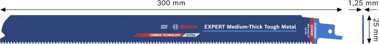 Bosch EXPERT Medium-Thick Tough Metal S1255HHC hardmetalen zaagblad.