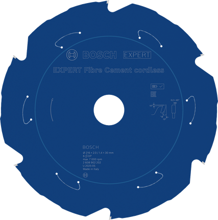 Bosch EXPERT vezelcement cirkelzaagblad voor accu, 216 mm.