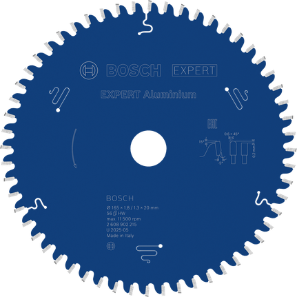 Bosch EXPERT aluminium cirkelzaagblad 165 mm T56.
