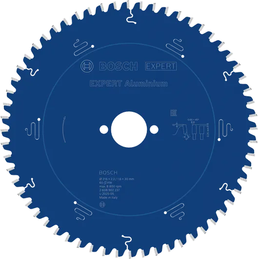 Bosch EXPERT aluminium cirkelzaagblad, 216 mm T60.