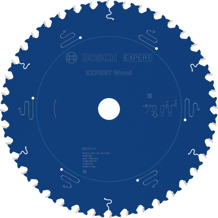 Bosch EXPERT houtcirkelzaagblad, 254 mm, 40 tanden.