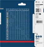 Verpakking van het Bosch EXPERT houtcirkelzaagblad met een materiaalcompatibiliteitstabel.