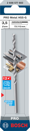 Bosch PRO Metal HSS-G 3,5 mm spiraalboor voor metaal.