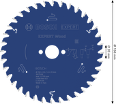 Bosch EXPERT houtcirkelzaagblad 150 mm voor nauwkeurig houtzagen.