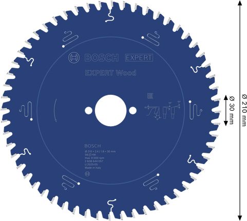 Bosch EXPERT houtcirkelzaagblad, 210 mm diameter.
