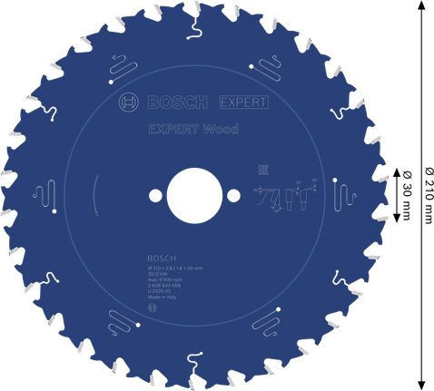 Bosch EXPERT Wood cirkelzaagblad 210 mm voor hout.