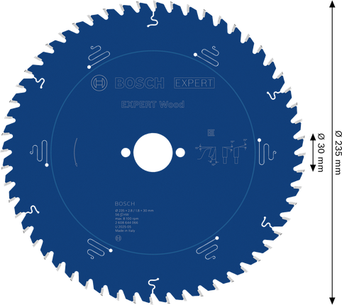 Bosch EXPERT houtcirkelzaagblad 235 mm voor nauwkeurig zagen van hout.