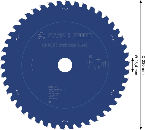 Bosch EXPERT cirkelzaagblad van roestvrij staal, 230 mm.