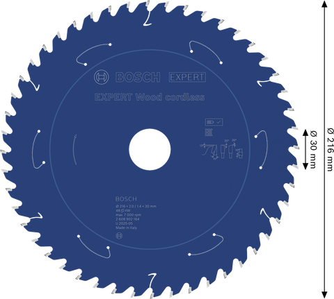 Bosch EXPERT Houtcirkelzaagblad voor accu, 216 mm.