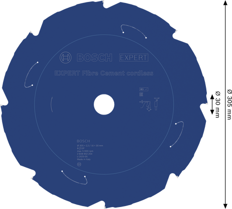 Bosch EXPERT vezelcement cirkelzaagblad voor accu, 305 mm.