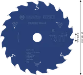 Bosch EXPERT houtcirkelzaagblad 165 mm voor het zagen van hout.