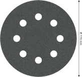 Bosch PRO F355 schuurschijf 115 mm G180 met 8 gaten.