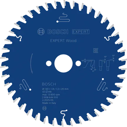 Bosch EXPERT Houtcirkelzaagblad 140 mm T42.