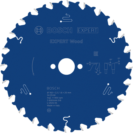 Bosch EXPERT Wood 160 mm T24 cirkelzaagblad.