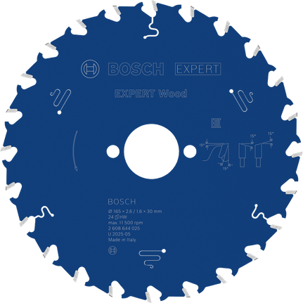 Bosch EXPERT Houtcirkelzaagblad 165 mm T24.