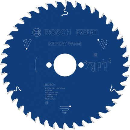Bosch EXPERT T40 houtcirkelzaagblad voor nauwkeurig zagen.