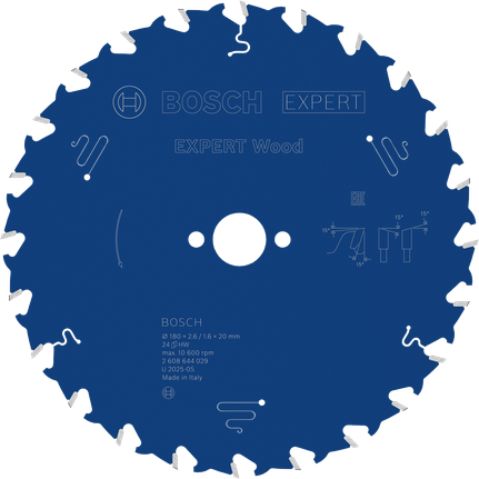 Bosch EXPERT houtcirkelzaagblad 180 mm T24.
