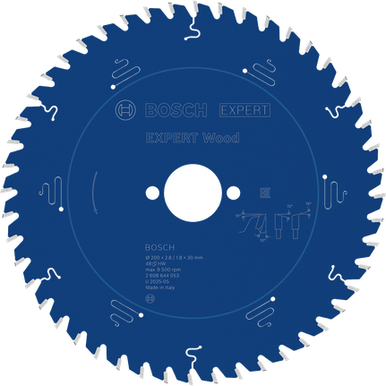 Bosch EXPERT houtcirkelzaagblad, 200 mm diameter.