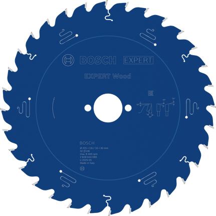 Bosch EXPERT houtcirkelzaagblad 225 mm voor nauwkeurig houtzagen.