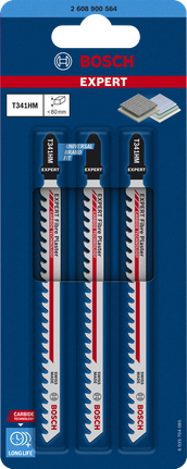 Bosch EXPERT Fiber Plaster T 341 HM decoupeerzaagbladen, 3 stuks.