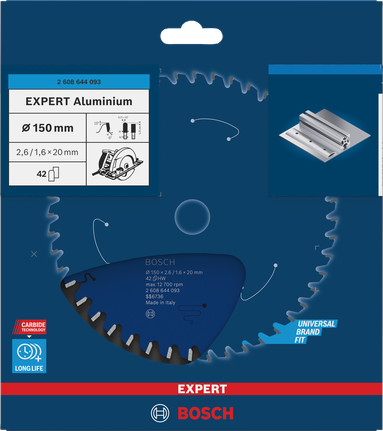 Bosch EXPERT aluminium cirkelzaagblad 150 mm voor het zagen van metaal.