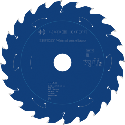 Bosch EXPERT Houtcirkelzaagblad voor accu, 210 mm.