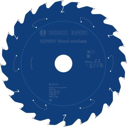 Bosch EXPERT Houtcirkelzaagblad voor accu, 216 mm T24.