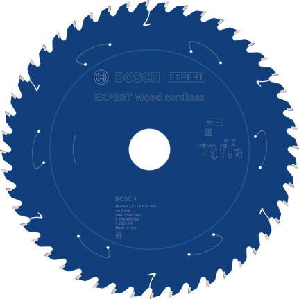 Bosch EXPERT Houtcirkelzaagblad voor accu, 216 mm.