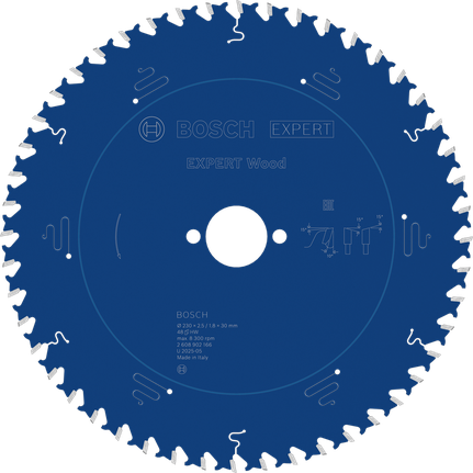 Bosch EXPERT houtcirkelzaagblad 230 mm voor nauwkeurig houtzagen.