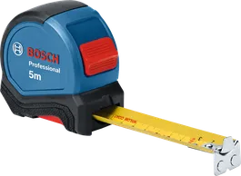 Bosch meetlint van 5 meter met geel metrisch meetlint.